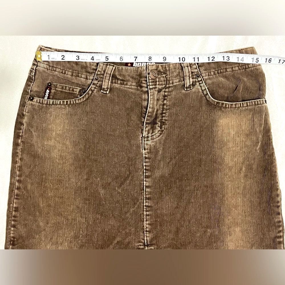 Bongo Jeans Brown Corduroy Hipster Skirt with Pockets Women’s Size 7 - Picture 5 of 14